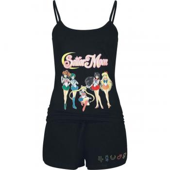 Sailor Moon Pyjama schwarz für Damen in 3XL
