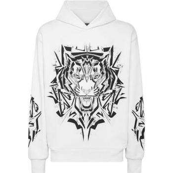 Herren Kapuzenpullover PLEIN SPORT Thunder Tiger XXL in Weiß