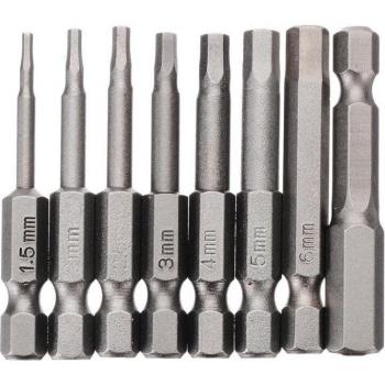 Llave Hexagonal Magnética S2 1/4” (H1.5-H8) – Juego de 50 mm