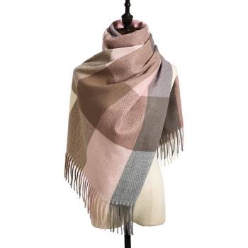 DIANRUO Winter Warm Plaid Shawl