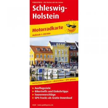 Schleswig-Holstein: Motorradkarte mit Ausflugszielen, Einkehr