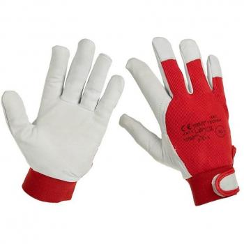 Gants en cuir de chèvre, avec riptape, taille 9, rouges