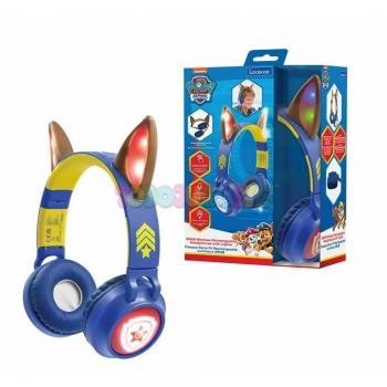 Cuffie Bluetooth e cablate Paw Patrol 3D pieghevoli con limitazione del volume e luci