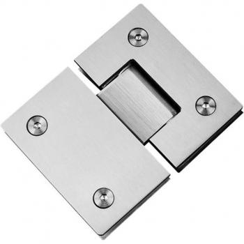 Stainless Steel Brushed 180 Degree Glass Door Hinge Clamp for 8-12mm Glass