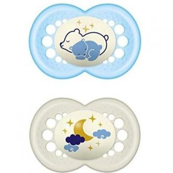 MAM 2 SUCCHIETTI ORIGINAL NIGHT SILICONE 16M+ MASCHIO
