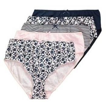 Ulla Popken Damen Slip Midislips, 5er-Pack, floral und uni