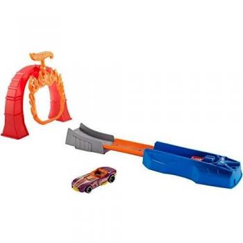 Hot Wheels Puente de llama, pista de coches de juguete
