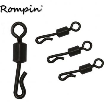 Rompin 20pcs Q-Shaped Matt Black Carp Fishing Quick Change Swivel UK size 8# Terminal Tackle