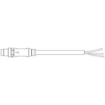 TE Connectivity M8 Straight Connector, 5.00 m, 3-Pin, Sensor/Actuator