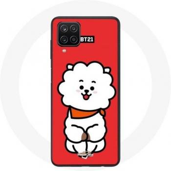 BTS Bangtan Boys Case for Samsung Galaxy A12 BT21 RJ Jin Red Background