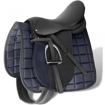 5-in-1 Real Leather Horse Saddle Set 17.5 Black
