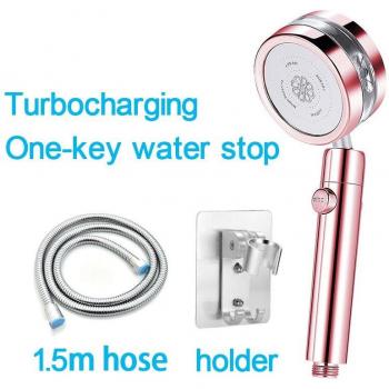 360-Degree Rotating Shower Head with On/Off Button and High Pressure