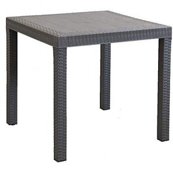 Tavolo Da Giardino Quadrato Fisso Wicker Taupe 80 x 80 cm