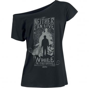 Negro Harry Potter “Neither Can Live” – Camiseta Mujer S-XL