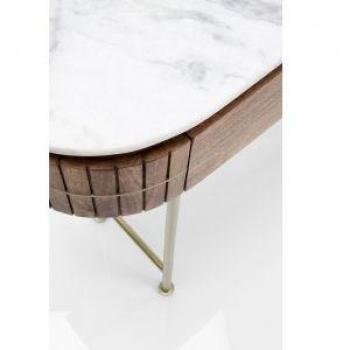 Console Kare Design 100x76 cm en manguier massif et marbre blanc