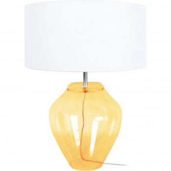 Lampe à poser design vase blanc et jaune