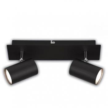 Briloner Deckenlampe Isil A, schwarz, 2-flammig, Metall, schwenkbar
