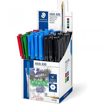 Confezione da 50 penne a sfera Staedtler Stick 430