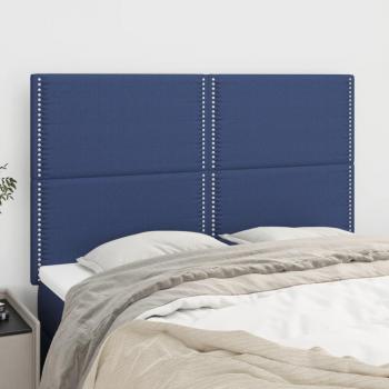 Cabeceros para dormitorio azul 4 piezas 72x5x78/88 cm