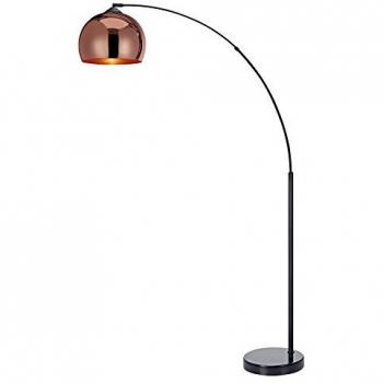 Lámpara de Pie Curvado en Oro Rosa y Negro