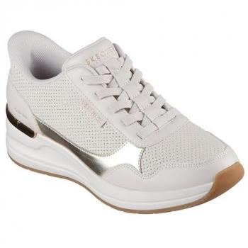 Synthetic Vegan Wedge Slip‑Ins, Natural Color, Size 7 – Skechers Billion 2