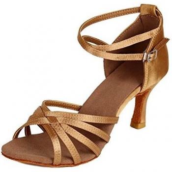 HIPPOSEUS Satin Salsa Dance Shoes for Women