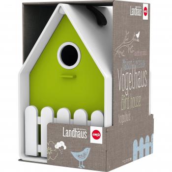 Weißes/Grünes Vogelhaus Emsa 514126 – Für Kleinsingvögel, Ganzjährig