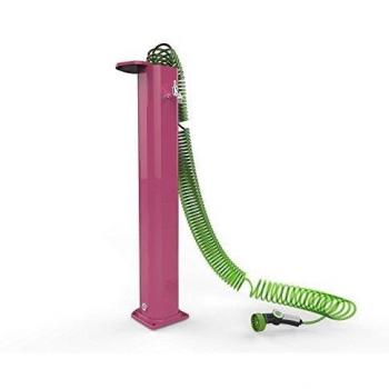 Fontana Fucsia in Alluminio con Rubinetto a Pistola e Tubo Flessibile