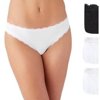 Wacoal B.tempt’d Basic Lace Trim Bikini Set – 3-Pack, Large