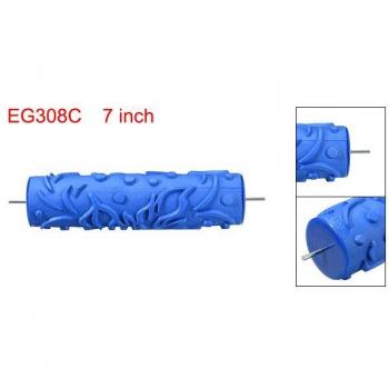 Uxcell 7 Zoll Blau Gummi Malerrolle Holz 178x47mm Dekorative Textur Rolle