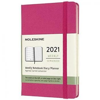 Pocket-Form Moleskine Wochenplaner 2021 – Farbe Bougainville Rosa