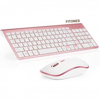 FITONES 2.4 GHz Wireless Keyboard and Mouse for PC and MAC