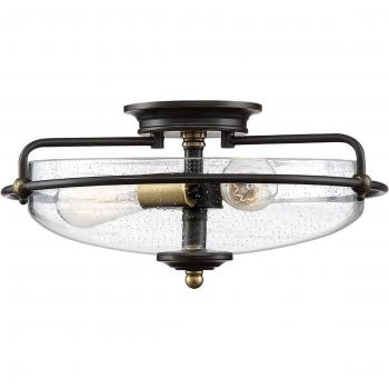 Elstead Quoizel Griffin Bowl Light in Weathered Brass and Bronze
