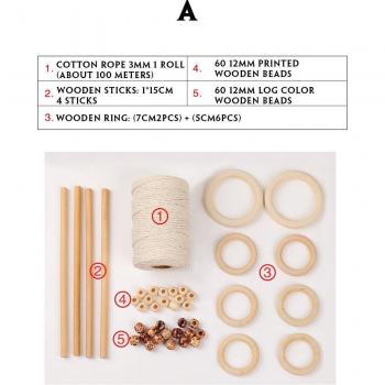 Kit de Colgado de Pared: Cuerdas, Anillos y Cuentas Naturales