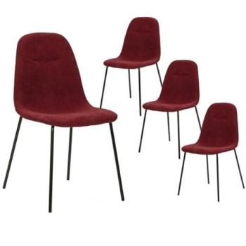 Set de 4 chaises de bureau Altobuy, métal noir, non pliable, hauteur 85 cm