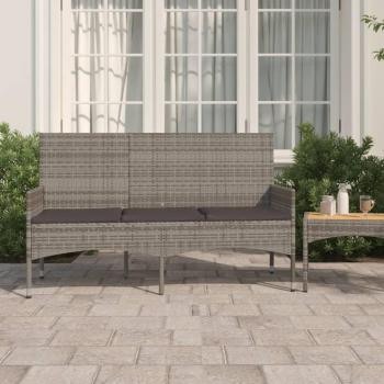 Banco de Jardín de 3 Plazas con Cojines Gris