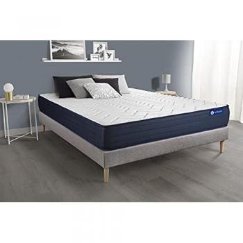 Ensemble matelas ACTIFLEX LIFE 140x190 Ressorts ensachés et Mémoire de forme 5 zones de confort + sommier KIT gris