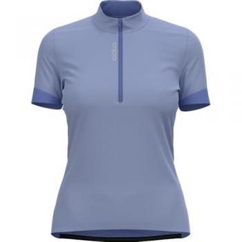 Odlo Essentials Radtrikot Damen, Halbreißverschluss, XS, blau
