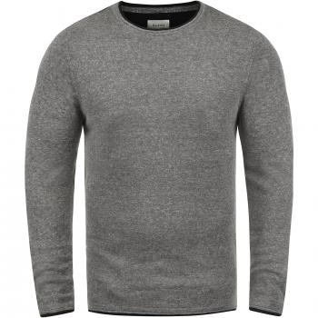 Blend Odin Herren Strickpullover Feinstrick Pullover in Rundhalsausführung mit Pewter Mix Farbkombination aus 100% Baumwolle in Größe XXL