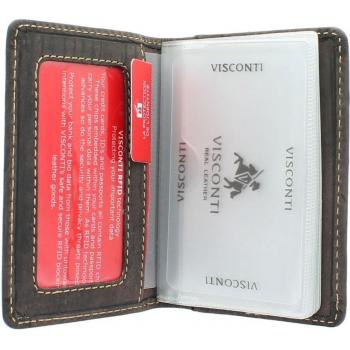 Visconti Slim Collection LASER Leather Card Holder RFID Protection VSL24 Oil Brown