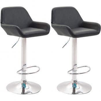 Tabouret bar rétractable – 2 unités – Repose-pieds en arc – Couleur noir