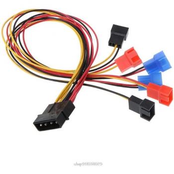 Adaptador de ventilador 4 pines a 6 puertos para PC