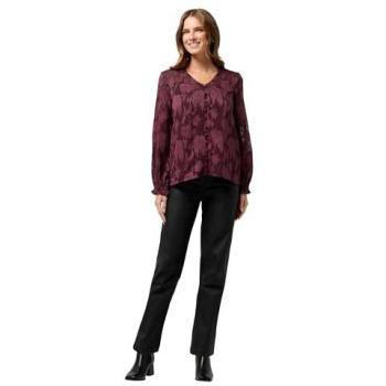 Blouse M & Co à Col en V en Jacquard Violet
