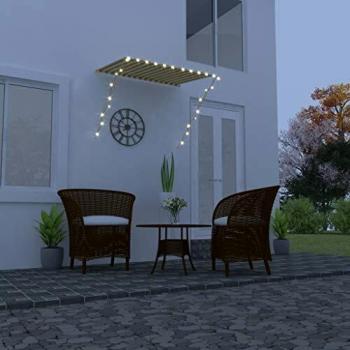VidaXL Tenda da sole retrattile con illuminazione LED 150 x 150 cm giallo e bianco