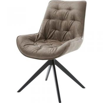 Schwarzes Taimi‑Flex Polsterbett – breites Kreuzgestell, Mikrofaserbezug in Taupe, Wippfunktion
