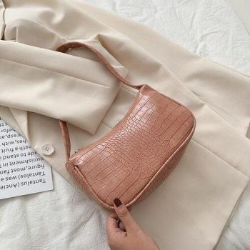 Ladies' Crocodile Pattern Baguette Handbag