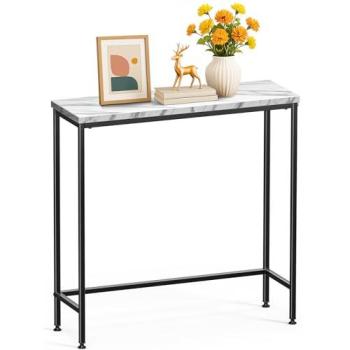 Console de bureau VOUNOT® 75 cm x 24 cm x 75 cm – style industriel en blanc