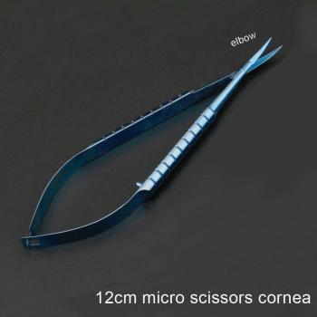 12cm Titanium Alloy Curved Micro Scissors for Cornea