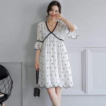 Embroidered Maternity Dress for Summer