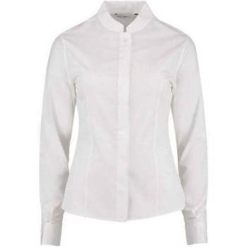 Camisa de Manga Larga Kustom Kit para Mujeres con Cuello Mandarin